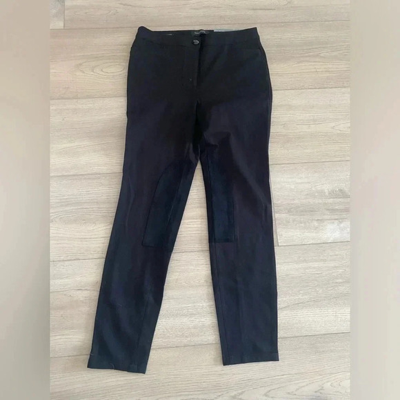 Talbots Skinny Leg Ankle Length Equestrian Style Black Knit Pants Women’s 2 NWT - Picture 3 of 15